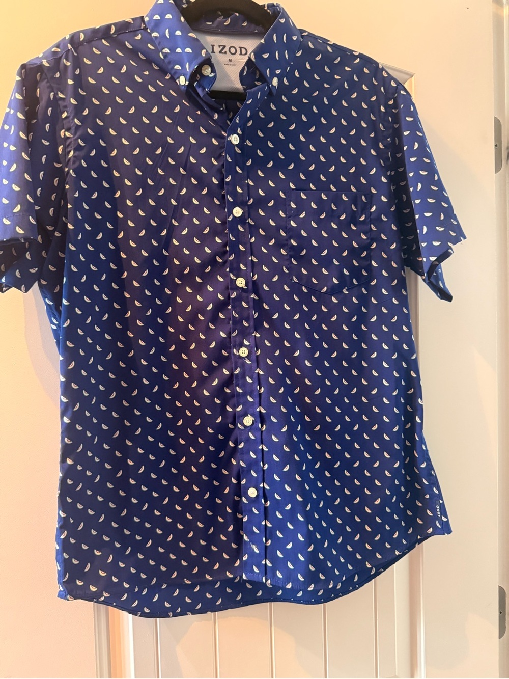 IZOD Men's Blue watermelon Short-Sleeve Button-Up Shirt